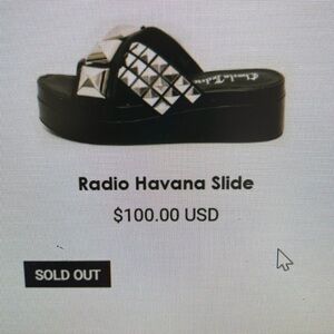 Charla Tendrick Black Radio Havana Slide Size 5 New Never worn with tag